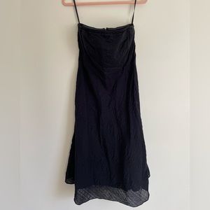 Jcrew Black Crepe Midi Dress Size 10